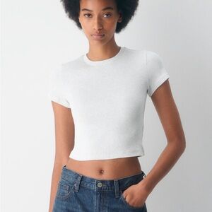 Aritzia Homestretch Rib Crew Waist T-Shirt - in Heather Chrome Gray size Medium